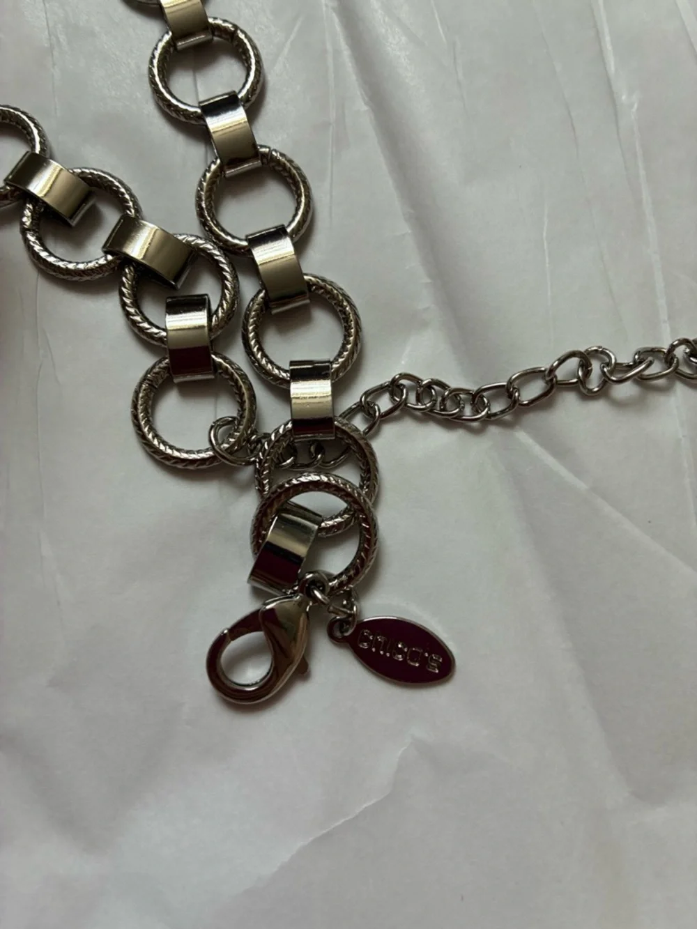 Chico’s Silver-Toned Chain Belt Adjustable